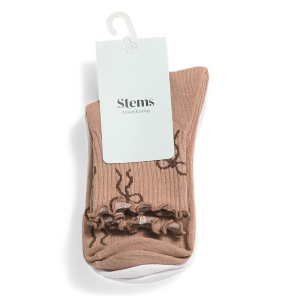 STEMS multi 2pk Bow Short Socks - Picture 1 of 1